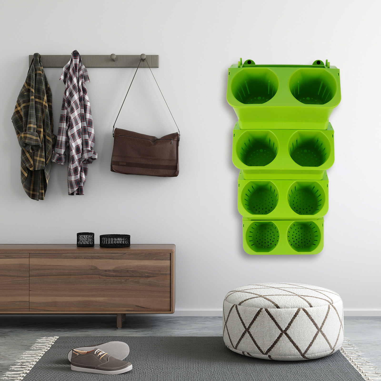 Self-Watering Planter - Conjunto de 4 Peças de Jardineiras