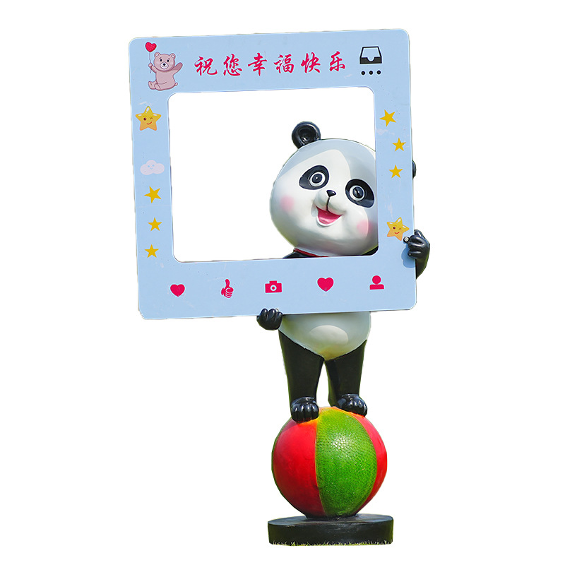 Gardening Tools Cartoon - Panda dos desenhos animados ornamento escultura