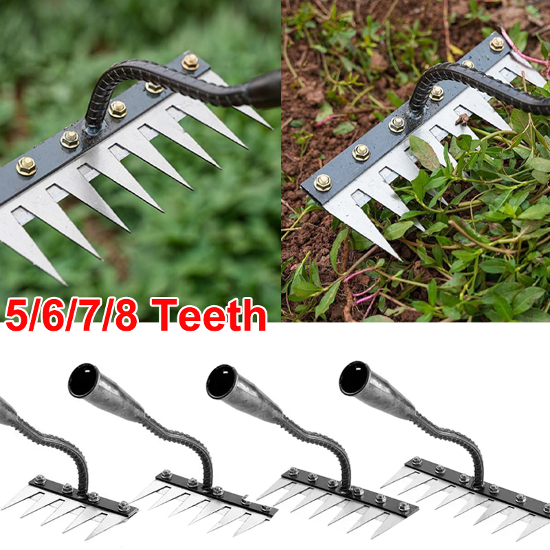 Gardening Tools Hoe - 5/6/7/8 dentes ferro jardinagem enxada capina