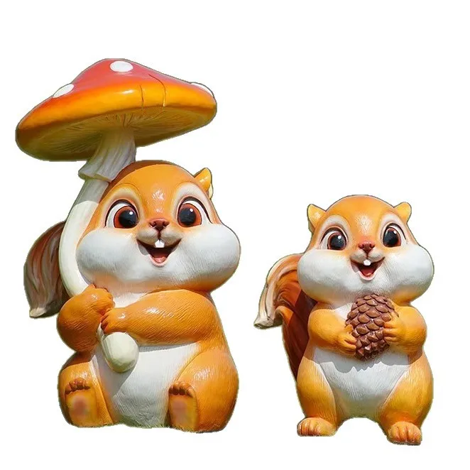 Gardening Tools Cartoon - Escultura de fibra de vidro de