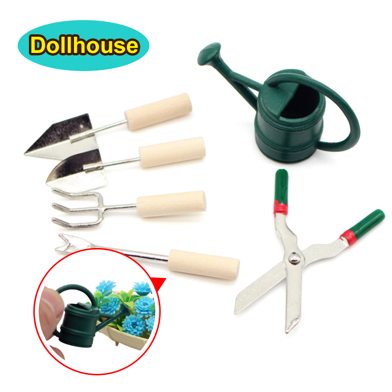 Essential Gardening Tools - 1/12 casa de bonecas simulação rega