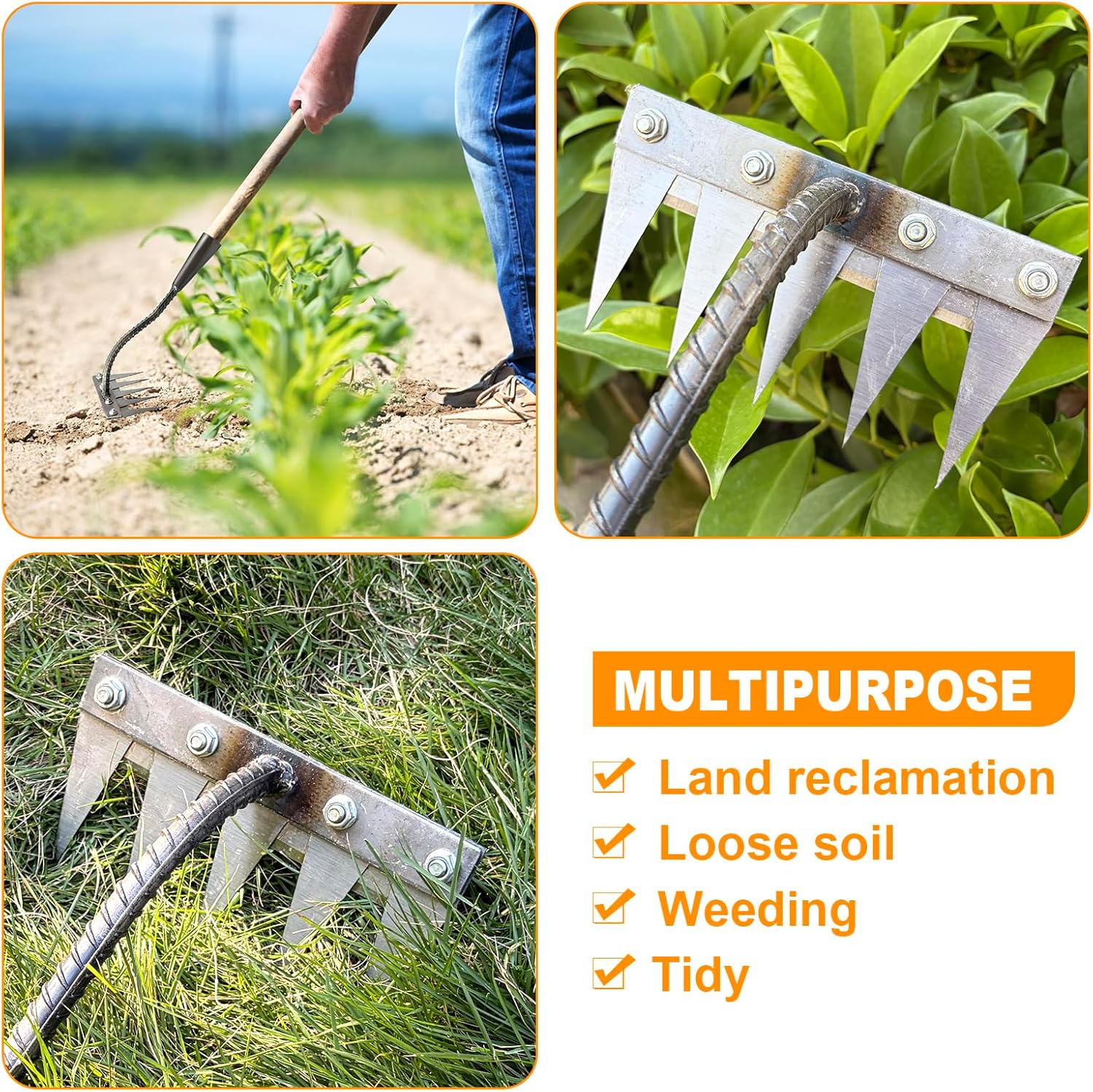 5/6/7/8 dentes ferro jardinage - Gardening Tools Hoe avaliação e preço