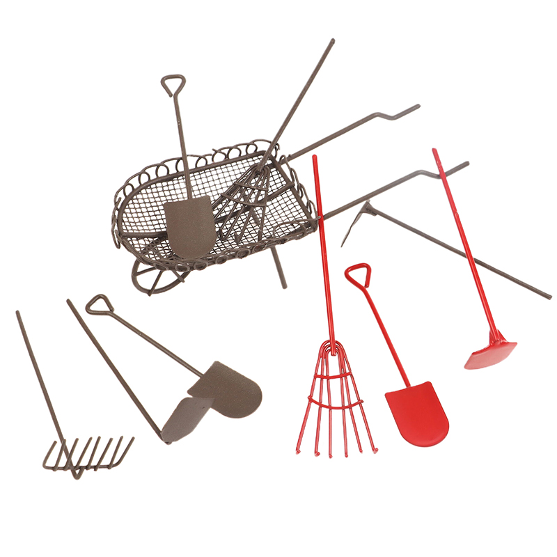 1/12 casa de bonecas simulação - Gardening Tools Hoe avaliação e preço