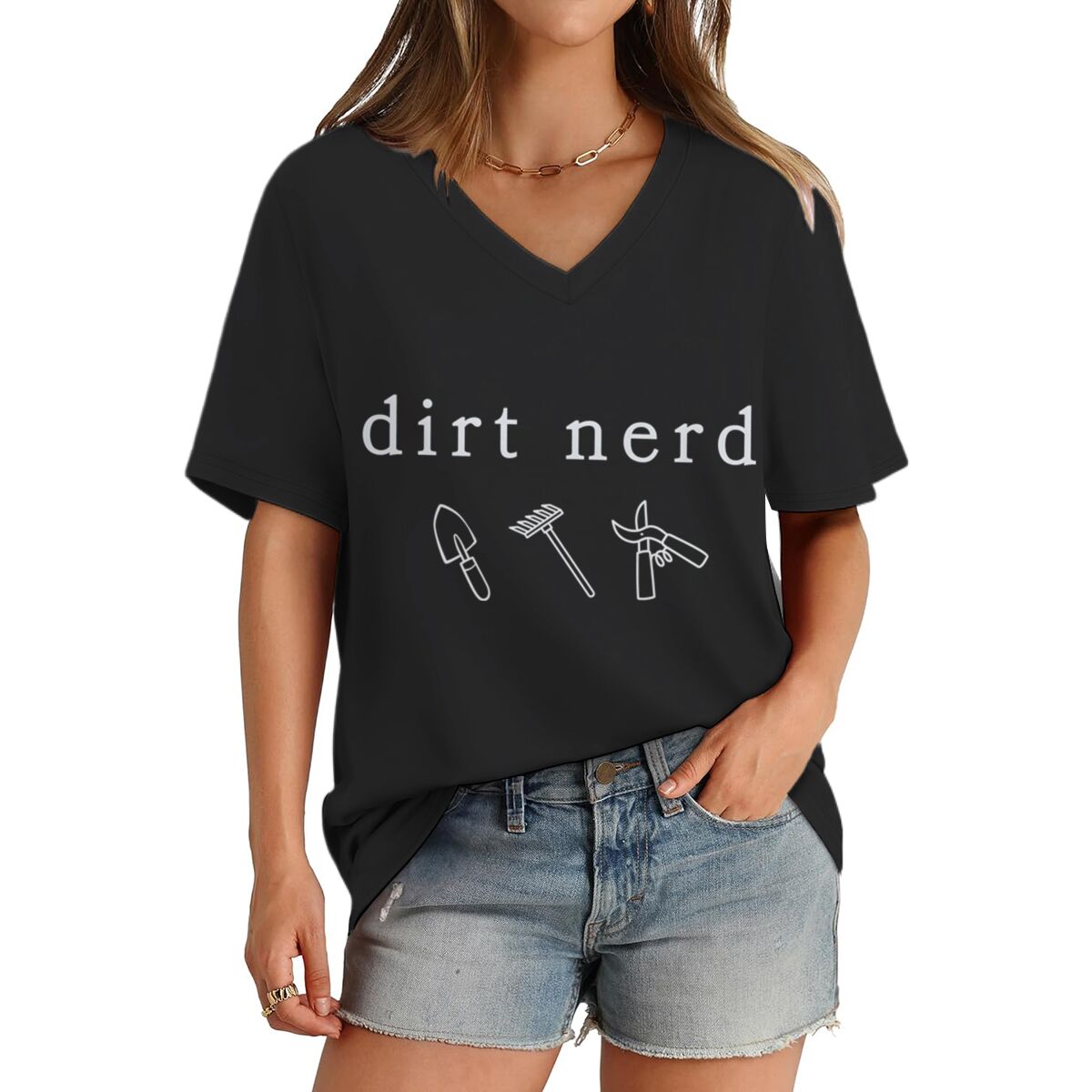 Camiseta feminina estampada Di - Gardening Tools Cartoon avaliação e preço