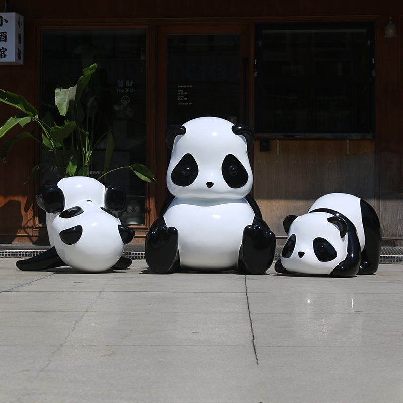 Escultura de panda de simulaçã - Gardening Tools Cartoon avaliação e preço